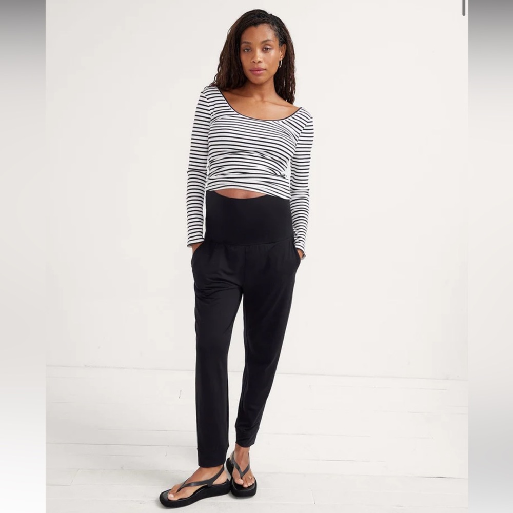 Hatch Maternity Over Under Easy Pant Black Size Small